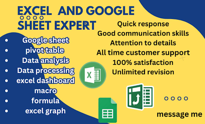 Gig Preview - Do excel spread sheet, dash board, vba, macro, dash board, google sheet, graph