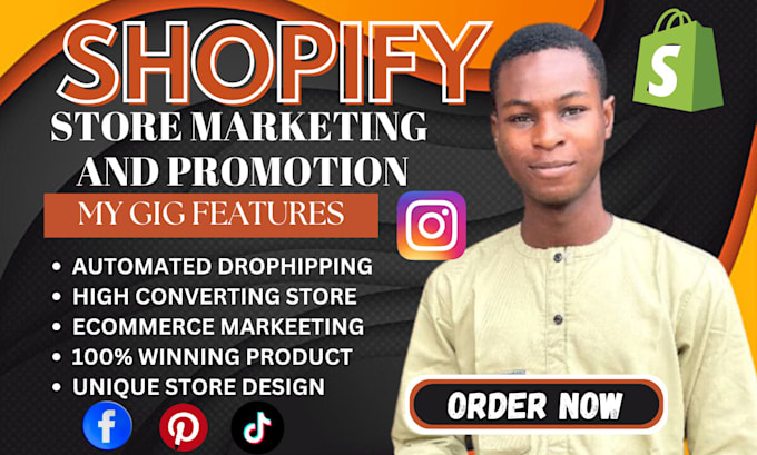 Gig Preview - Promote shopify store, shopify marketing, ecommerce shopify dropshipping store