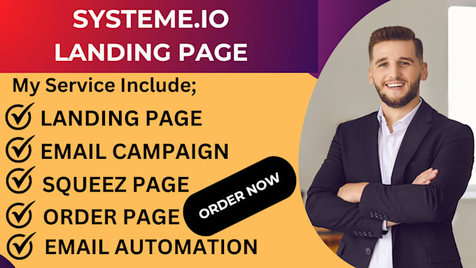 Gig Preview - Do eye catching systemeio landing page design to boost  your business conversion