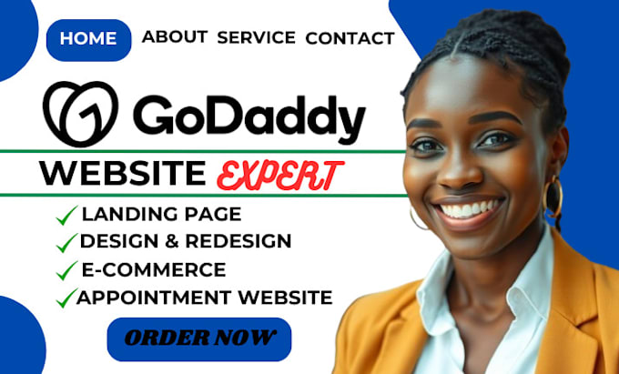 Gig Preview - Godaddy website redesign godaddy website design, develop godaddy website design