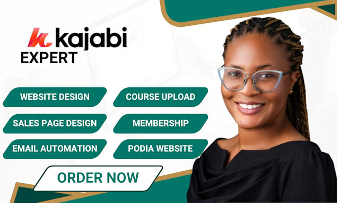 Gig Preview - Kajabi website design, kajabi online course, kajabi sales funnel, landing page