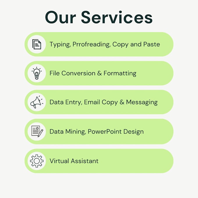 Gig Preview - Input your data for you online or offline