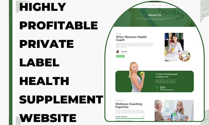 Gig Preview - Design private label health and wellness supplement shopify store website design