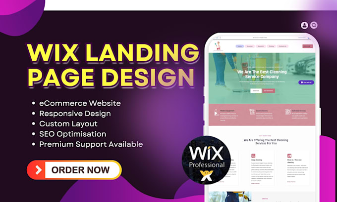 Gig Preview - Design or redesign responsive wix landing page design ecommerce website