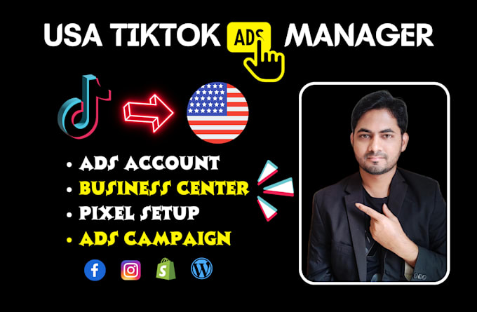 Gig Preview - Be your USA tik tok ads, tiktok advertising, tik tok ads manager expert