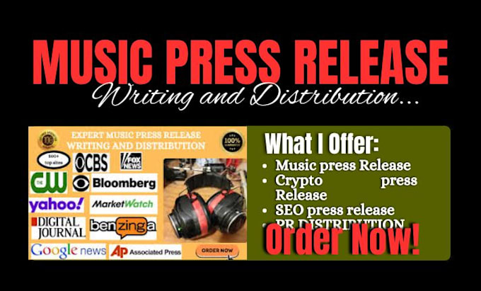 Gig Preview - Write an engaging music press release  PR distribution public relations