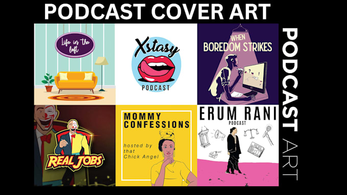 Gig Preview - Do custom podcast cover art artwork logo cover design ugc cover design flyer