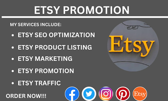 Gig Preview - Do etsy promotion, etsy marketing, etsy traffic, etsy SEO to boost etsy sales