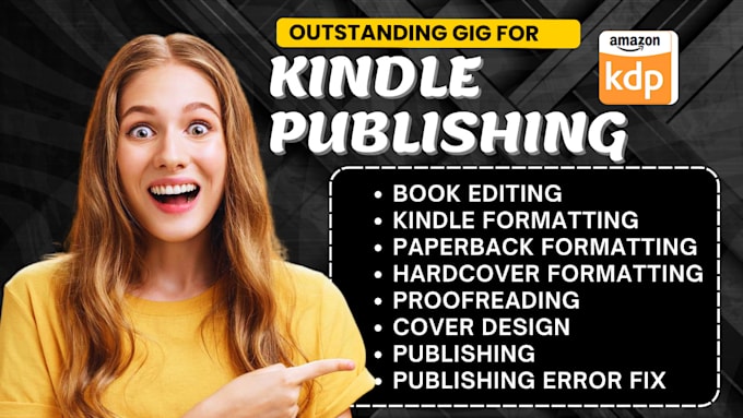 Gig Preview - Amazon kdp book publishing, kindle book formatting, paperback formatting editing