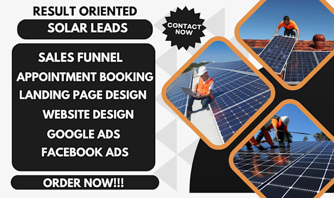 Gig Preview - Generate highly converting solar leads, home owner leads solar sales funnel