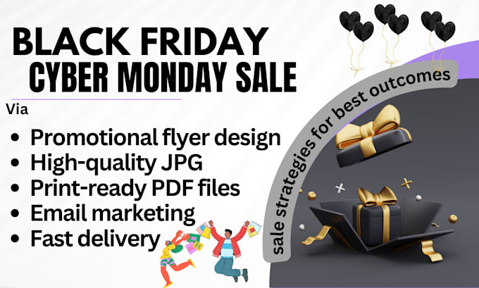 Gig Preview - Prepare your store for black friday cyber monday thanksgiving flyer design