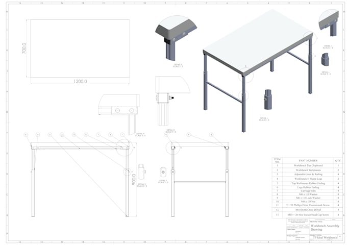 Gig Preview - Make 2d technical and manufacturing drawing of 3d cad model in solidworks