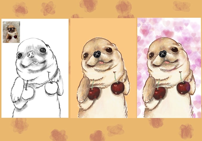 Gig Preview - Custom pet portrait, let me draw your lovely pet