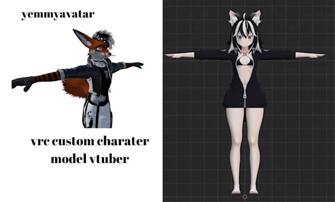 Bestseller - create stunning custom characters  3d models for vrchat vtuber