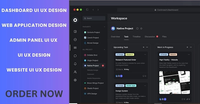 Gig Preview - Do dashboard design, web app, admin panel UI, and saas UI UX design in figma