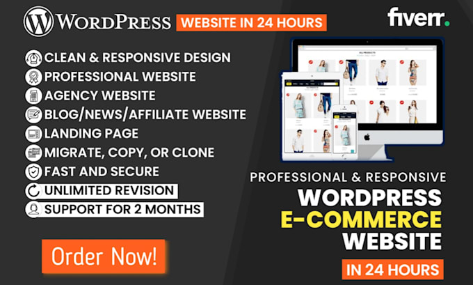 Gig Preview - Develop ecommerce website, woocommerce website, webshop and online store