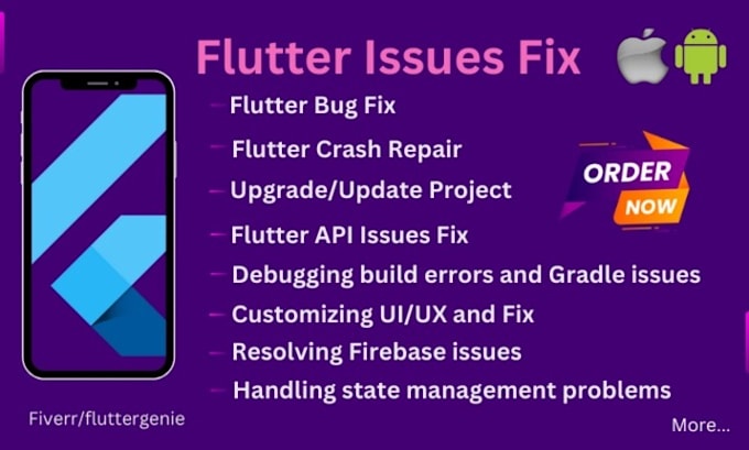 Gig Preview - Fix, debug, customize and upgrade your flutter android, ios app