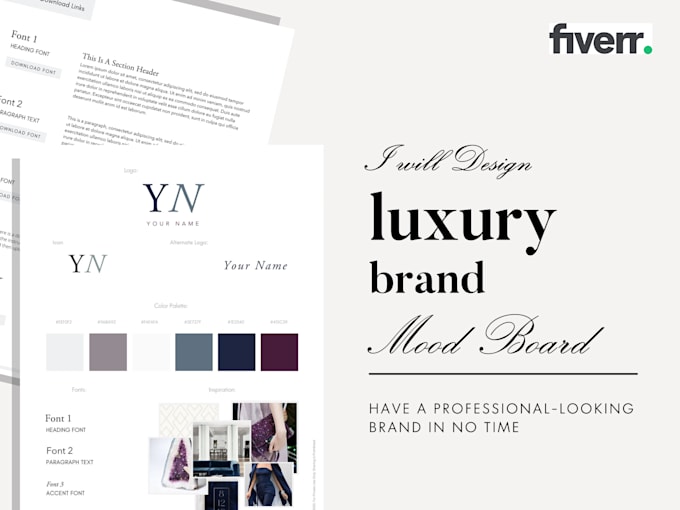 Gig Preview - Do luxury branding mood board