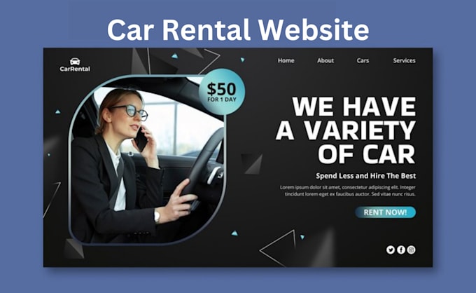 Gig Preview - Car rental website vacation rental website car wash website car rental