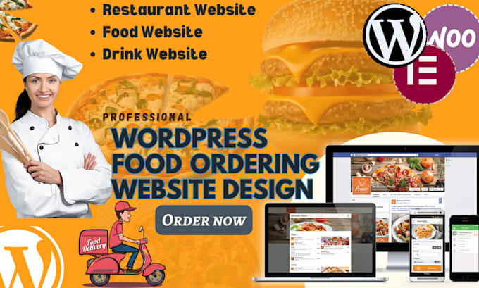 Gig Preview - Design restaurant, hotel or food ordering resonsive website on wordpress