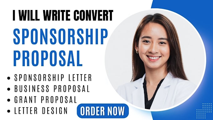 Gig Preview - Write sponsorship letter grant proposal sponsorship proposal business proposal