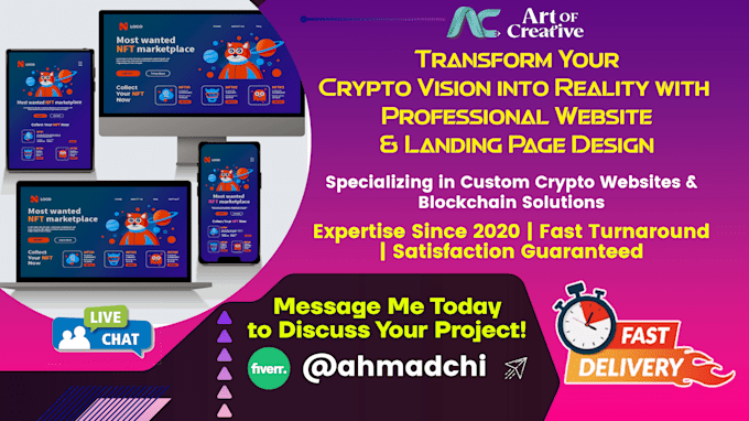 Gig Preview - Create professional website and blockchain landing page design