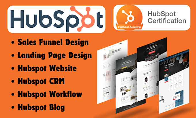 Gig Preview - Setup hubspot crm hubspot website blog workflow hubspot landing page design