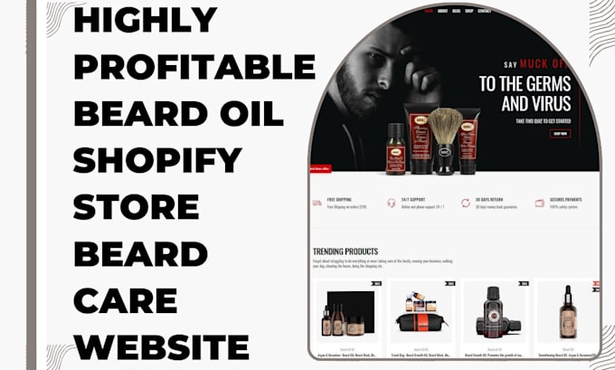 Gig Preview - Design high profitable salon website beard oil shopify store beard care website