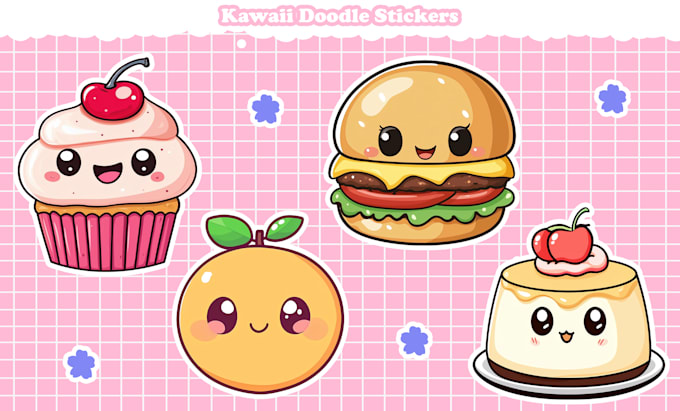 Gig Preview - Draw cute kawaii doodle for sticker illustration