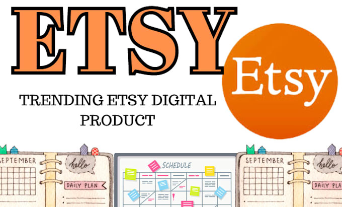 Gig Preview - Setup profitable trending etsy digital product shop, etsy digital planner design