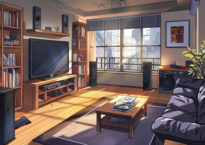 Gig Preview - Draw background art illustration in anime style for vtuber, visual novel