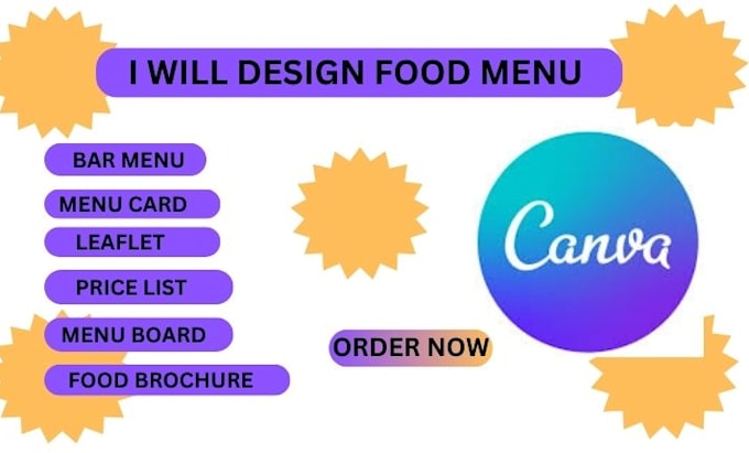 Gig Preview - Design food brochure, menu card, leaflet, price list, bar menu, menu board