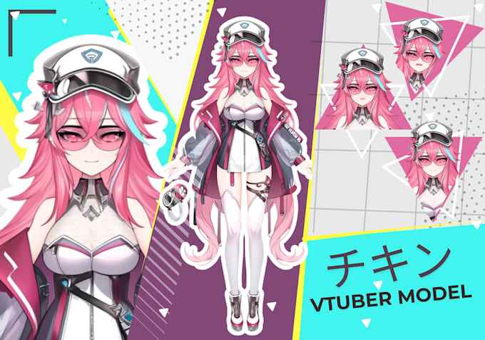 Gig Preview - Create high quality custom vtuber model, anime art, live2d, designs for your oc