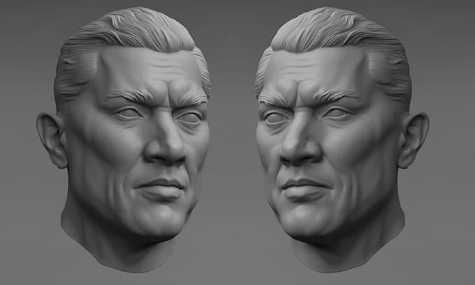 Gig Preview - Sculpt 3d head model 3d bust model realistic 3d face portrait for 3d printing