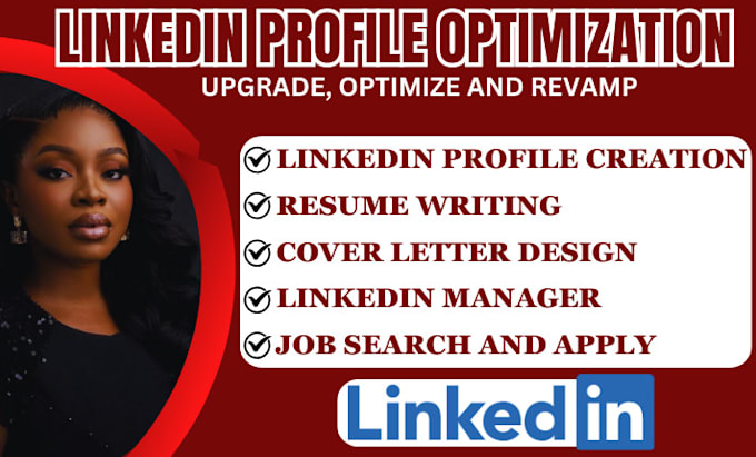 Gig Preview - Create linkedin profile optimization, resume writing, cover letter, job search