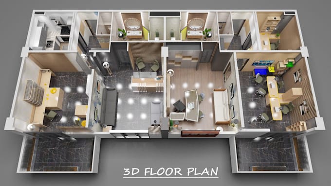 Gig Preview - Create 3d floor plan, 2d floor plan, rendering