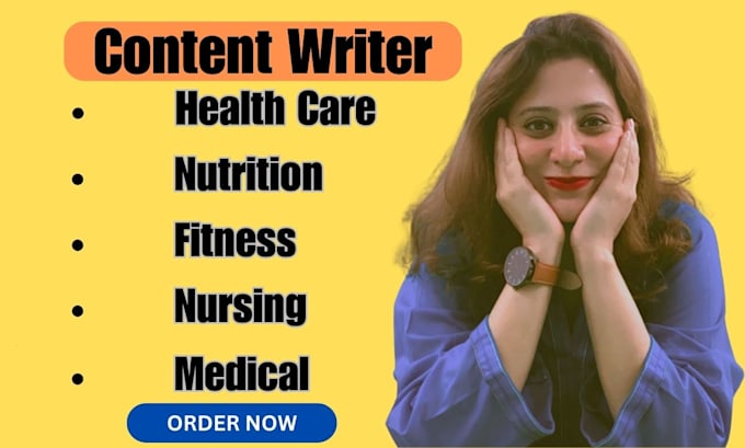 Gig Preview - Write healthcare,nutrition,fitness,nursing and medical research SEO articles