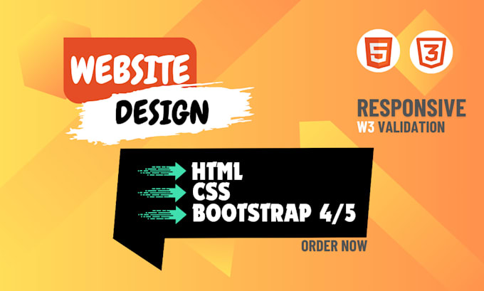 Gig Preview - Create a responsive website with HTML CSS and bootstrap