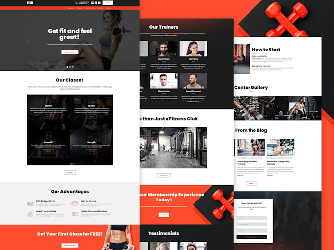 Gig Preview - Design fitness , coaching , gym and workout website