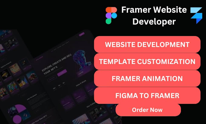 Gig Preview - Design framer website develop framer website framer landing page framer wix