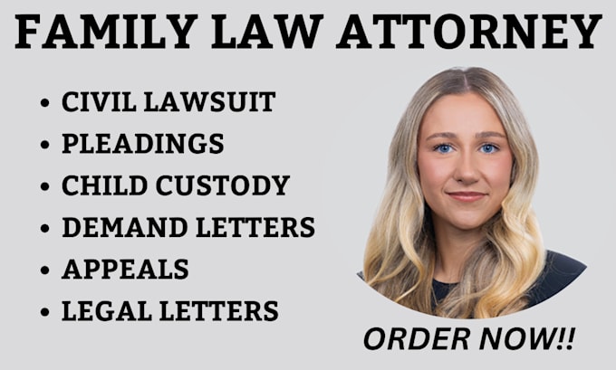 Gig Preview - Be your family lawyer and help you get justice in USA