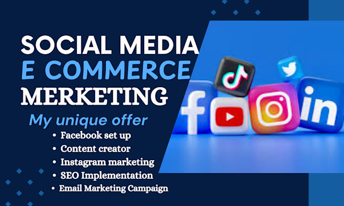 Gig Preview - Do social media e commerce marketing digital marketing