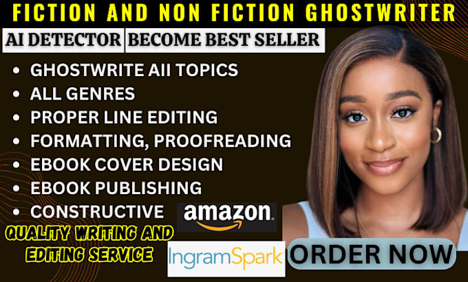 Gig Preview - Be your fiction and non fiction ebook ghostwriter line editor developmental edit