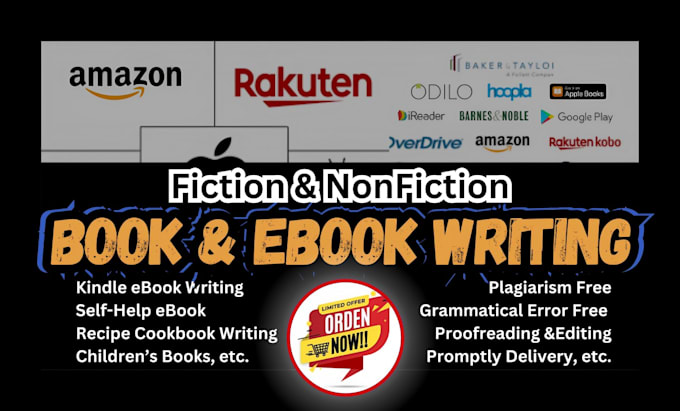 Gig Preview - Be your ebook ghostwriter, amazon kindle ebook writer, ebook writing, fiction