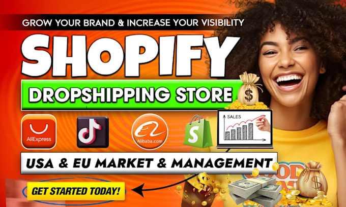 Gig Preview - Build shopify website, shopify dropshipping store or shopify store redesign