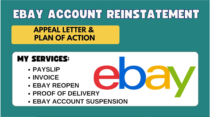 Gig Preview - Solve ebay account reinstatement reinstate you ebay suspended ebay appeal letter