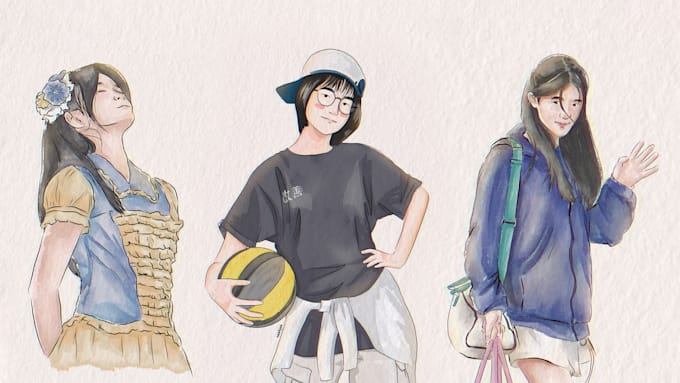 Gig Preview - Draw a simple watercolor portrait illustration style