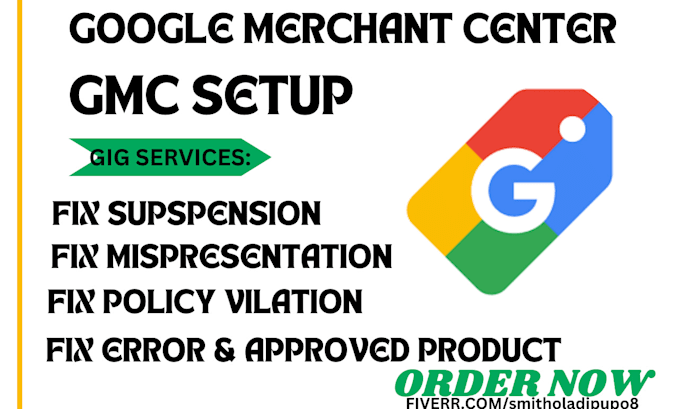 Bestseller - setup and fix google merchant center issues and shopping ads