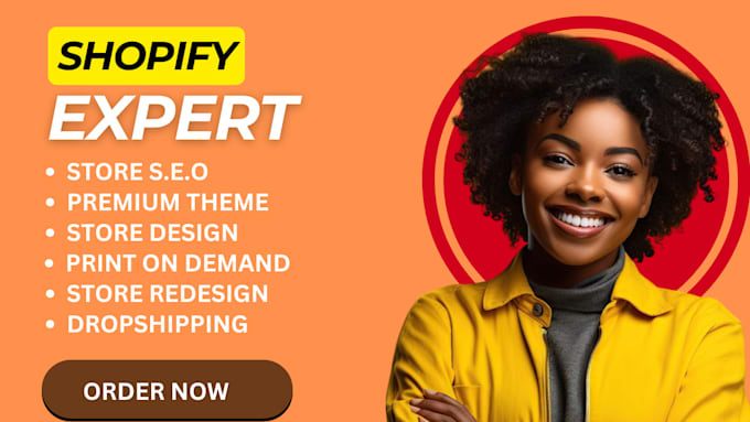 Gig Preview - Do shopify  design and redesign shopify website redesign shopify fashion website