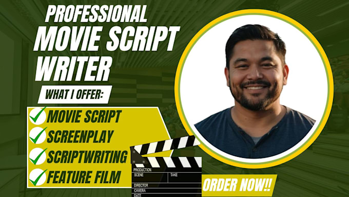 Gig Preview - Professionally write your movie script, screenplay, scriptwriting, feature films